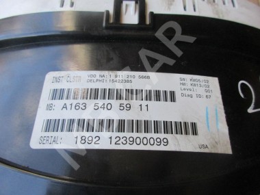 Щиток приборов MERCEDES-BENZ M-класс W163 рестайлинг (2001 - 2005) — Разборка Мерседес