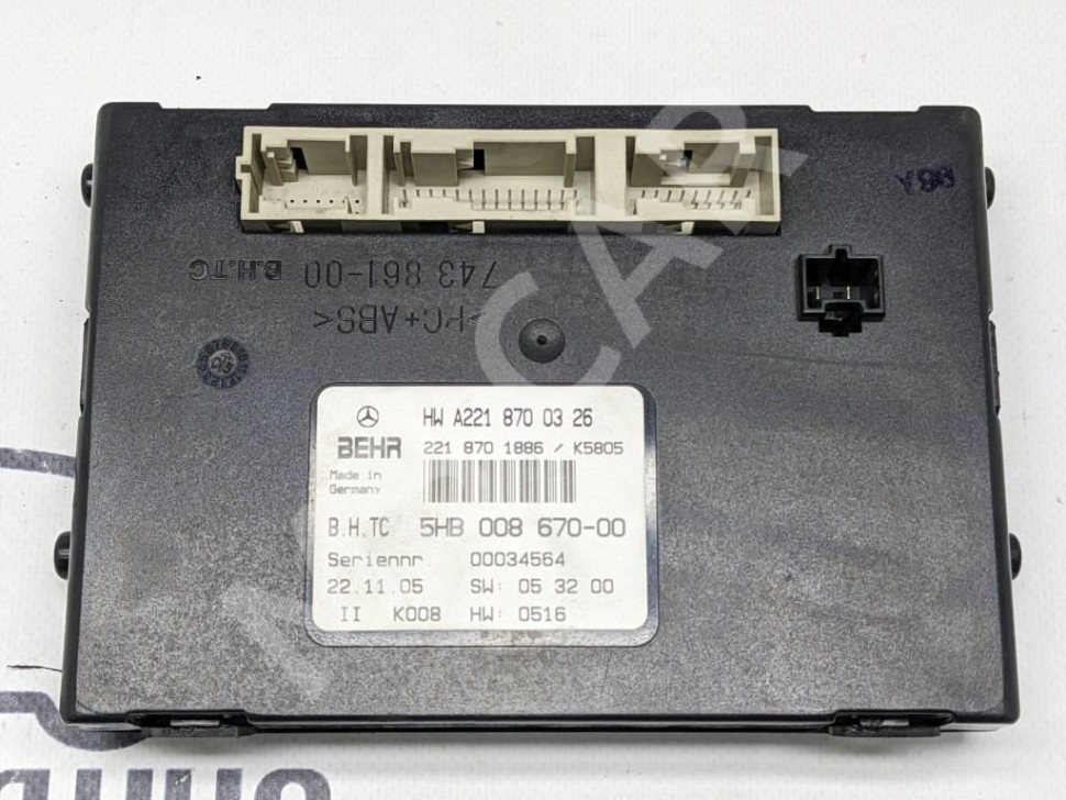 Блок климата MERCEDES-BENZ S-класс W221 (2005 - 2009) фото 1 &mdash; Разборка Мерседес